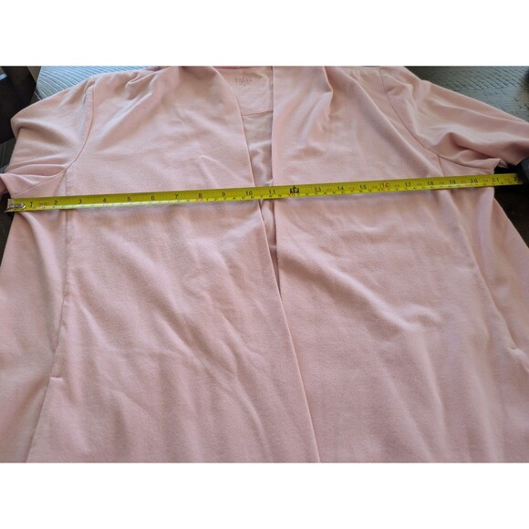Eileen Fisher Womens Hooded Cardigan Medium Organic Cotton Open Front Pink Soft - Picture 9 of 10